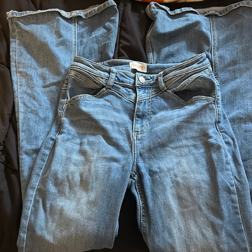 Light wash flare jeans